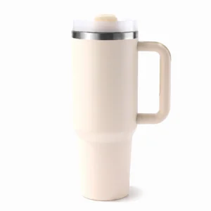 40oz Insulated Tumbler with Handle and Straw Lid