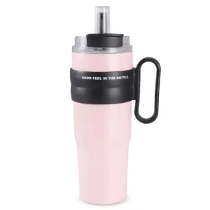 40OZ large capacity double walls stainless steel insulated tumbler with straw and handle bpa free