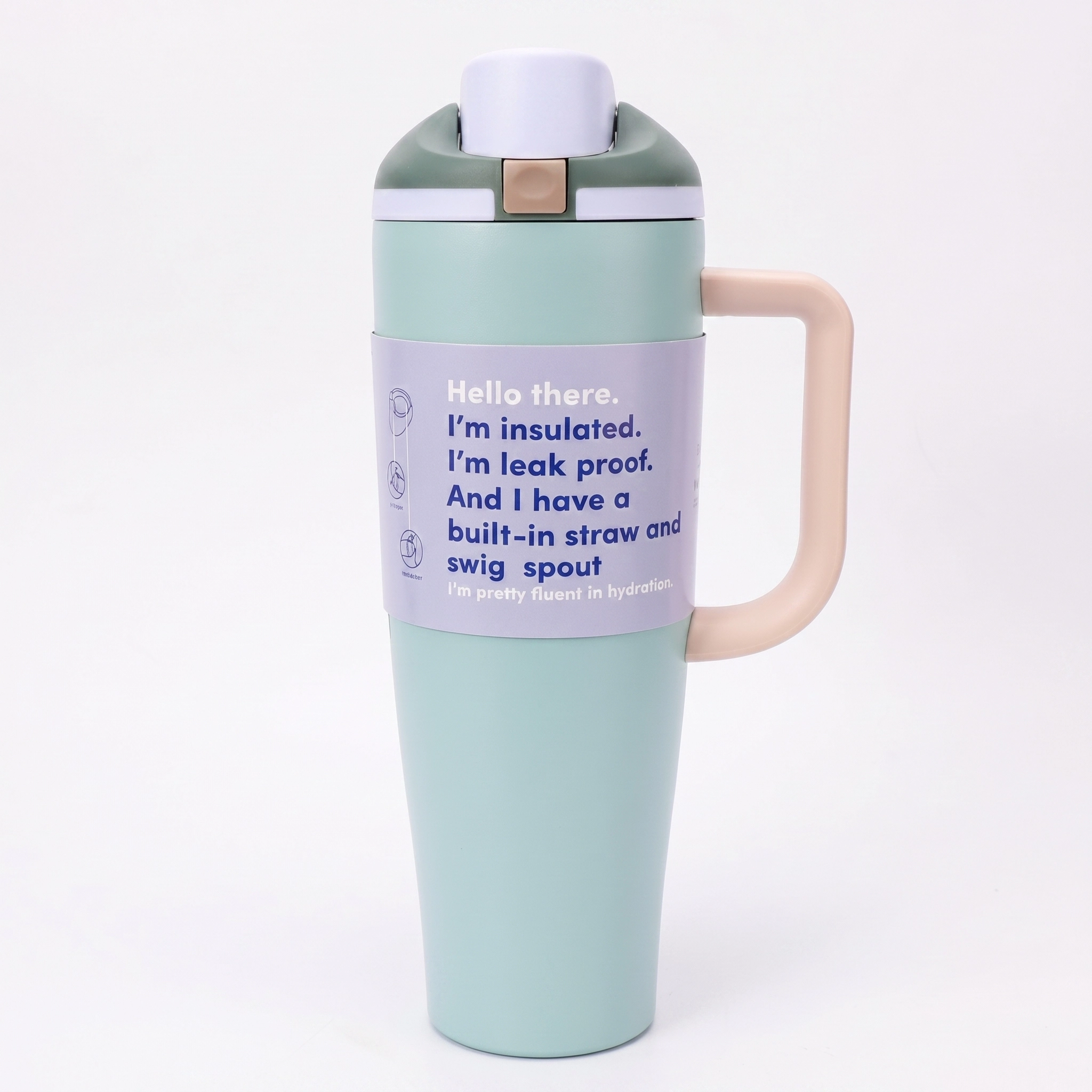 Wholesale 40oz Insulated Tumbler with Dual-Function Lid – Stainless Steel Travel Mug with Built-in Straw and Swig Spout