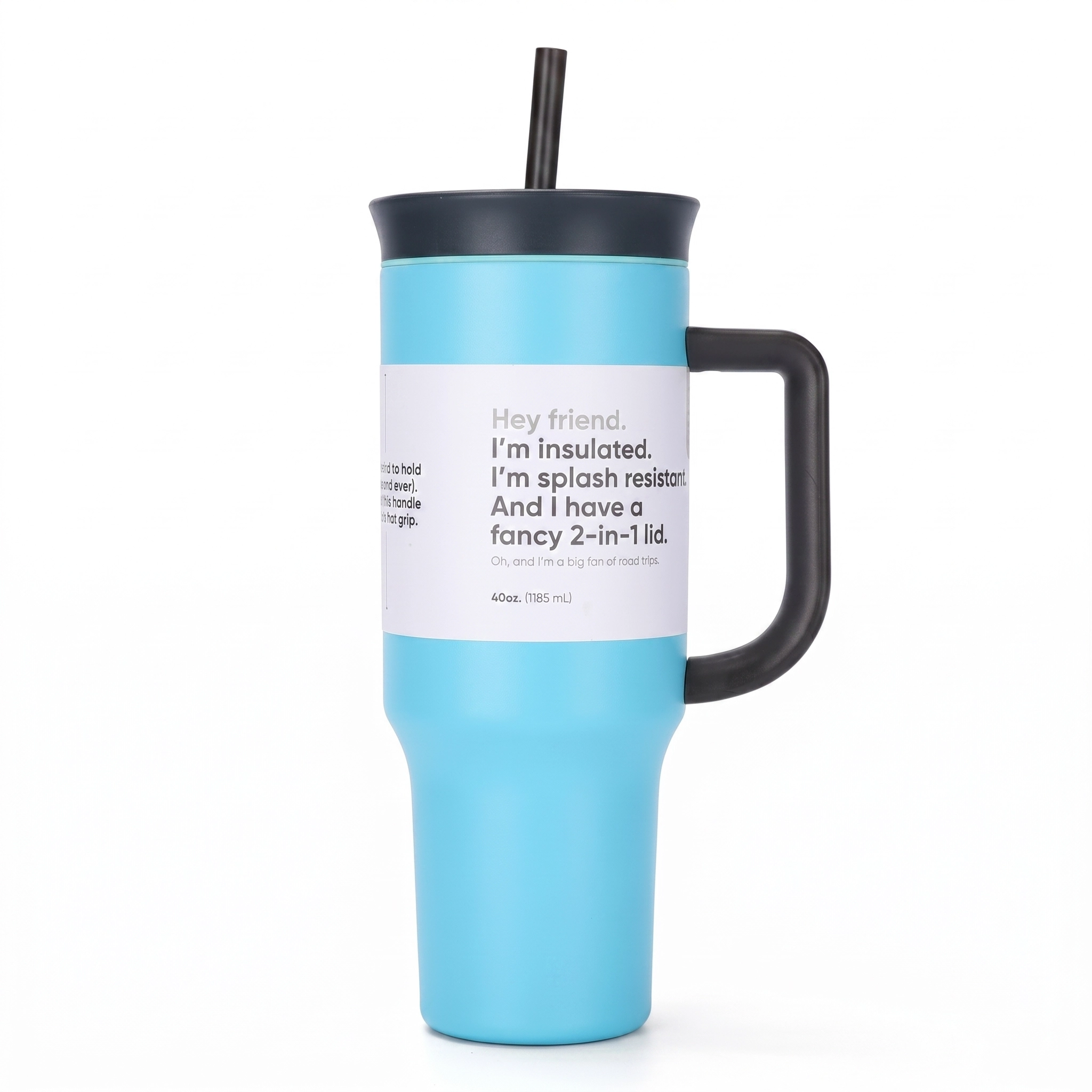36oz large capacity stainless steel water bottle with straw