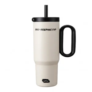 24OZ stainless steel insulated tumbler with straw and handle