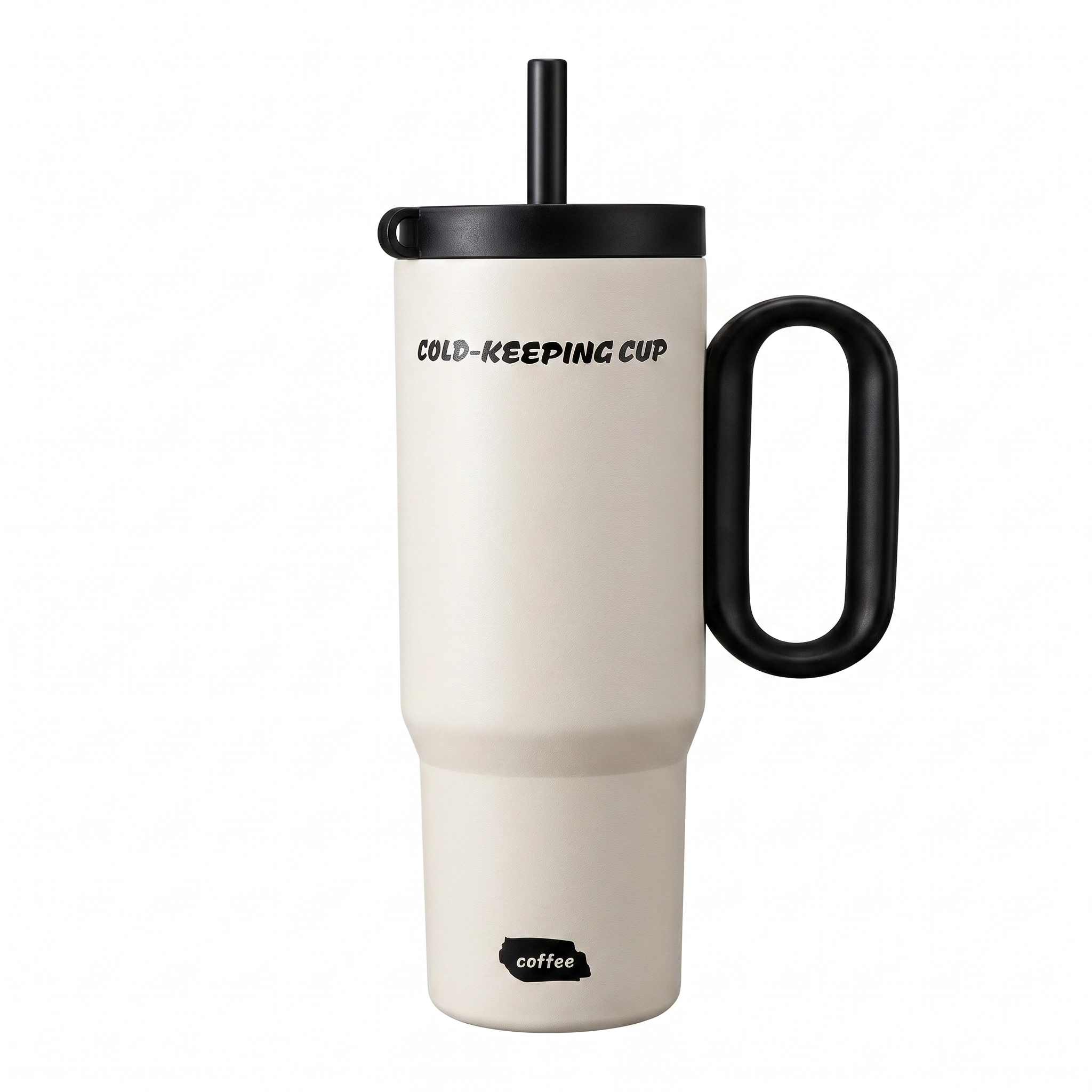 24OZ stainless steel insulated tumbler with straw and handle
