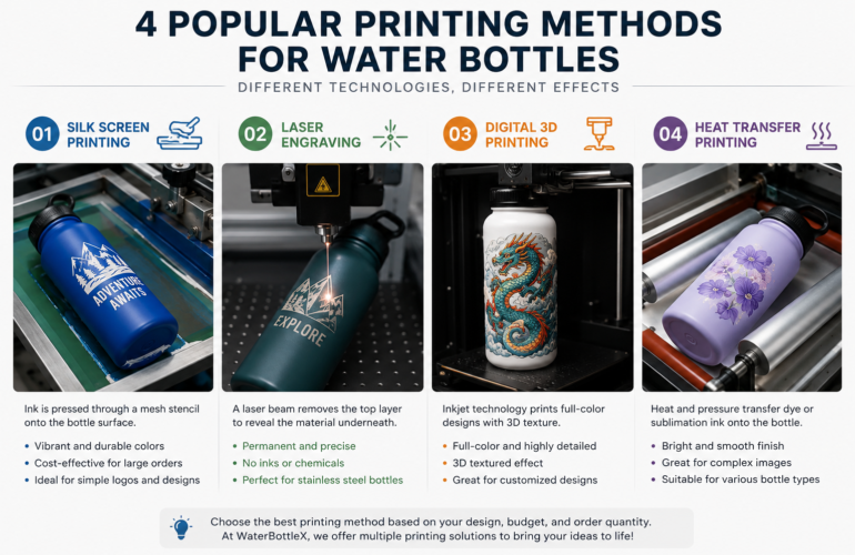 About Logo Printing Methods for Water Bottles