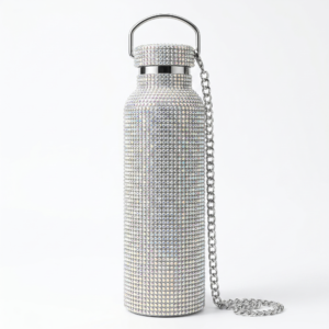 700ml Rhinestone Water Bottle with Chain Handle