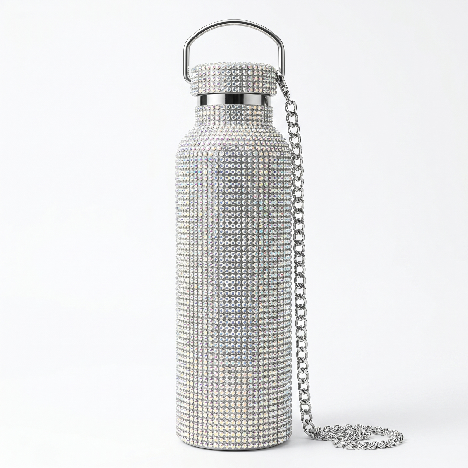 700ml Rhinestone Water Bottle with Chain Handle