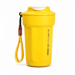 480ml Double-Wall Stainless Steel Portable Cup with Wrist Strap