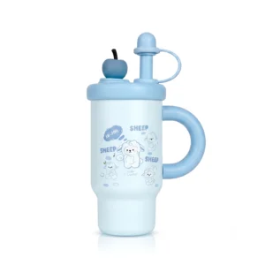 800ml Insulated Stainless Steel Tumbler with Handle and Straw Lid